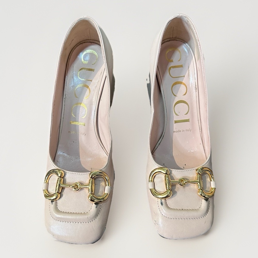 Gucci Cream Horsebit Ballet Pump Flats Women's Heels Size 6 - Picture 3 of 16